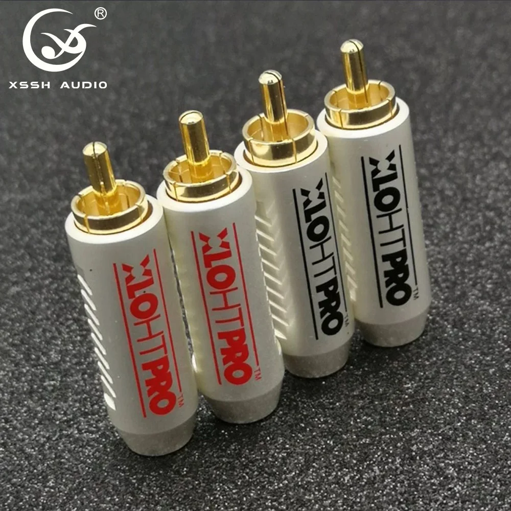 Lotus Adapter YIVO XSSH Audio OEM ODM DIY HIFI Brass Plating Gold 8mm Max Signal Wire Amplifier AV Male RCA Connector Plug Jack