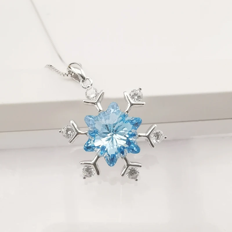 best selling silver 925 Imported Austrian Crystal snowflake high quality women necklace