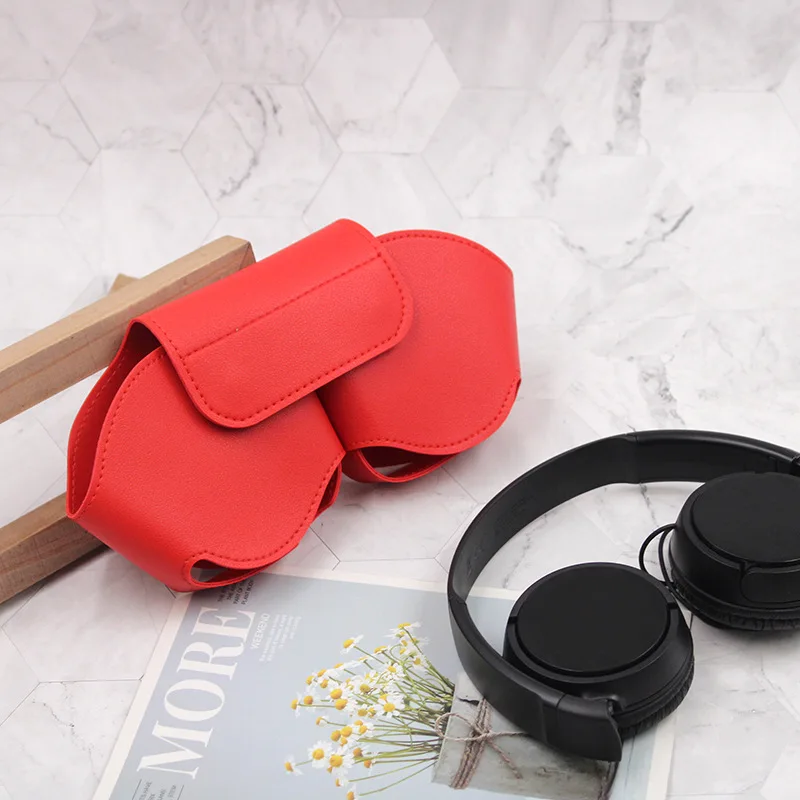 YY Personalized PU Leather Headphone Cases Cover Waterproof Headset Protective Case Over-Ear  Leather Earphone Bag Cover Holder
