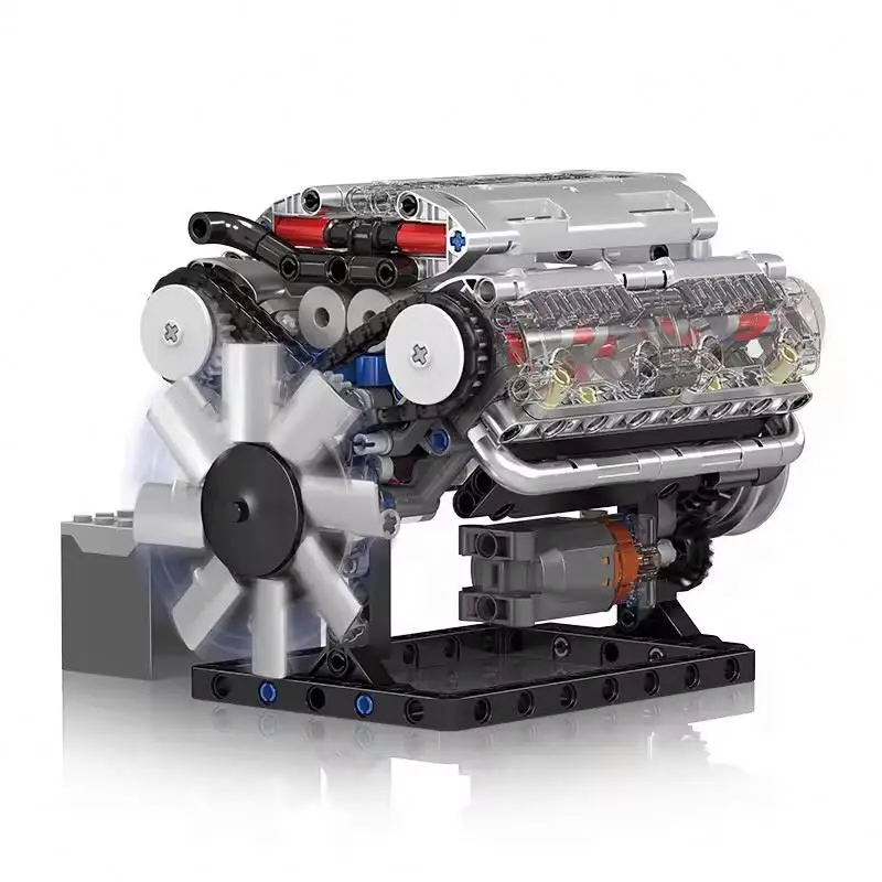 Mould King 10088 Creative DIY Building Blocks No.V8 Cylinder Engine Model Technic Bricks Toys Kids Christmas Gift Plastic Truck