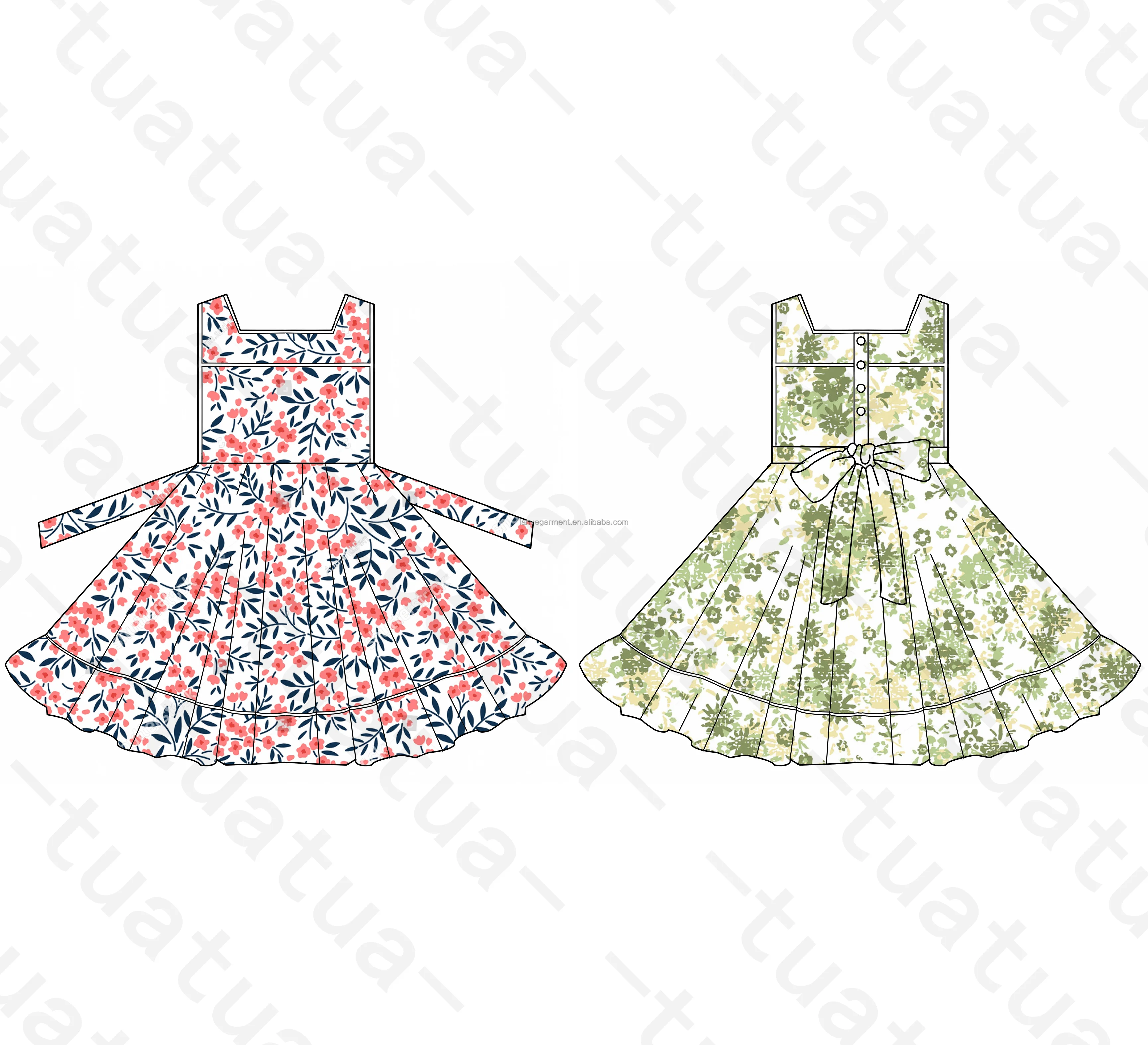 Хлопковое платье с бантом и 100