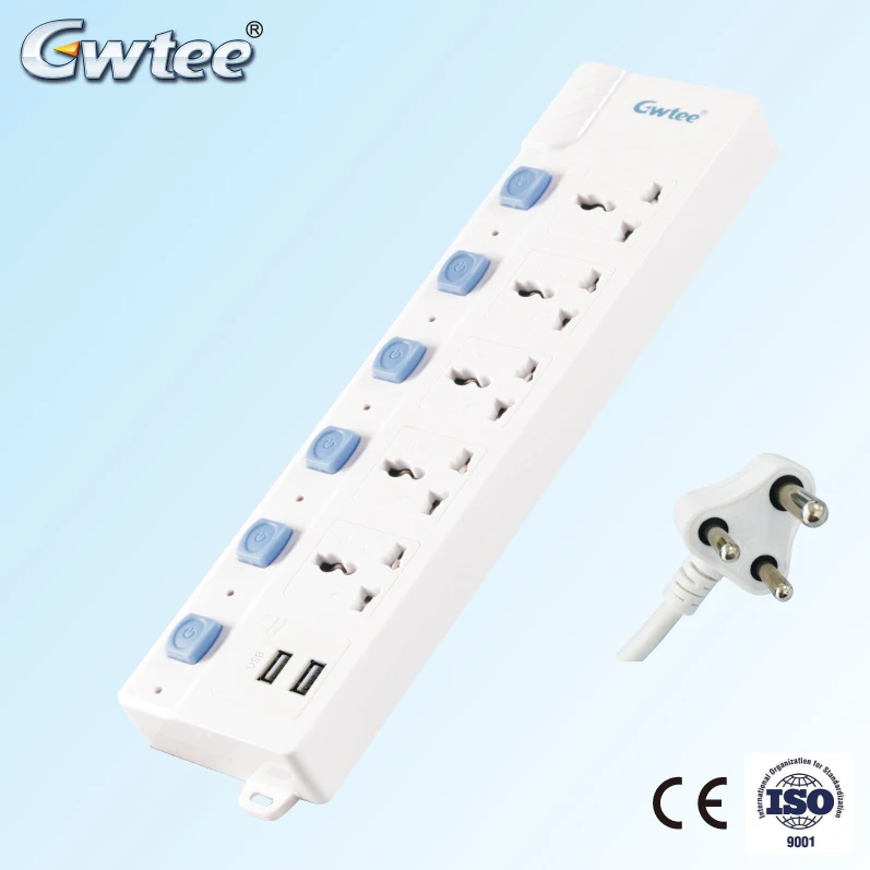 universal extension electrical switches plug and socket for round flat pin