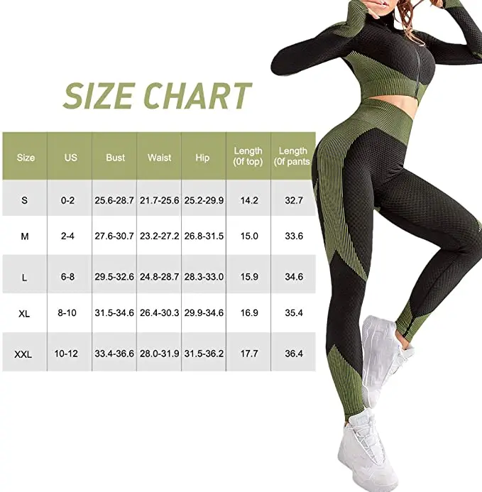 Бесшовные Текстурированные леггинсы с высокой талией и укороченный топ одежда для тренажерного зала тренировочные комплекты длинным рукавом женщин 2