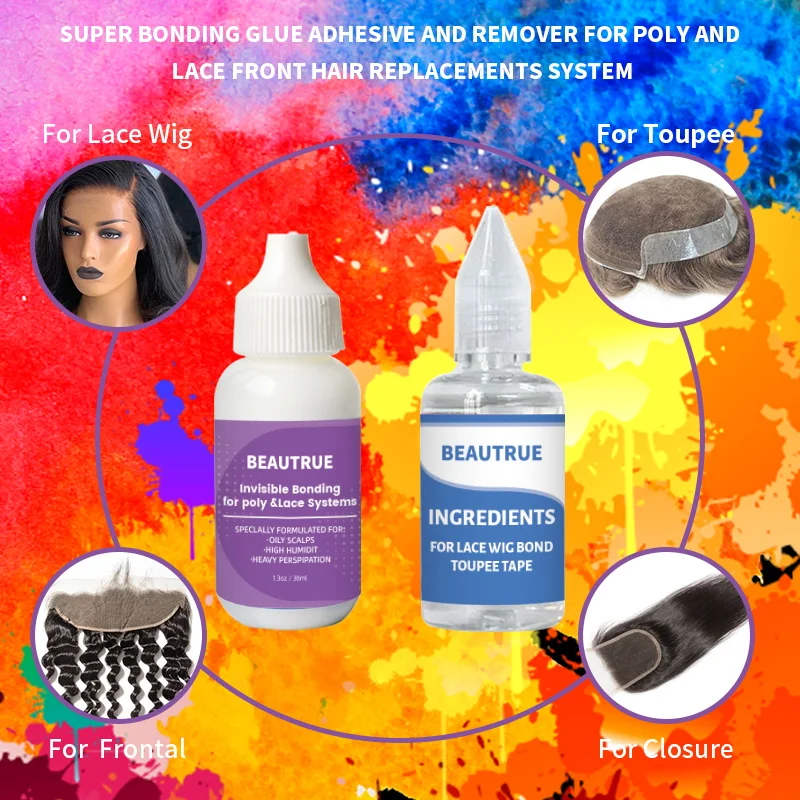 1.3oz Private Label Waterproof Hair Replacement Adhesive Invisible Bonding Glue Extra Control Hold For Poly Lace