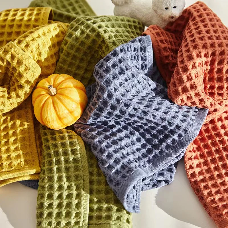 RTS Colorful High Quality 100% Cotton Waffle Cute Hand Towel Home Towel