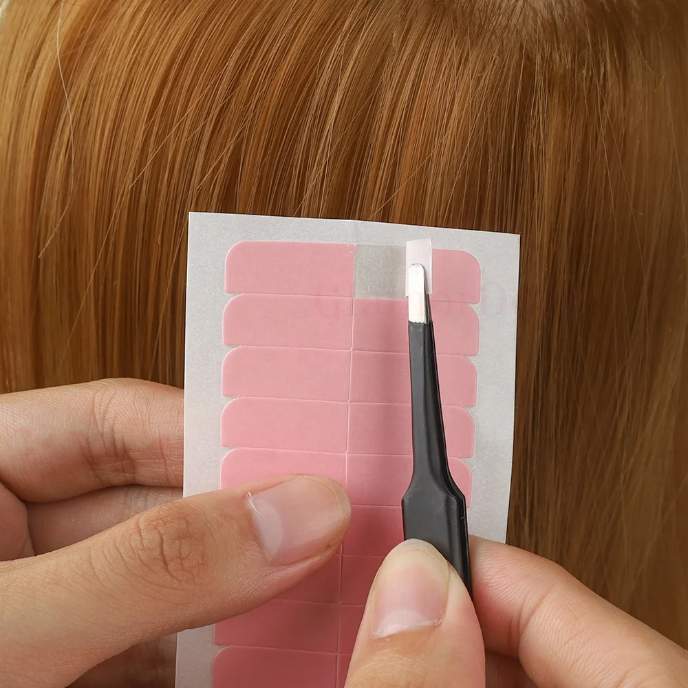 Wholesale Pink Color Double Sided Adhesive Glue Tape Tabs Invisible Replacement Tapes for Tape-in Hair Extensions