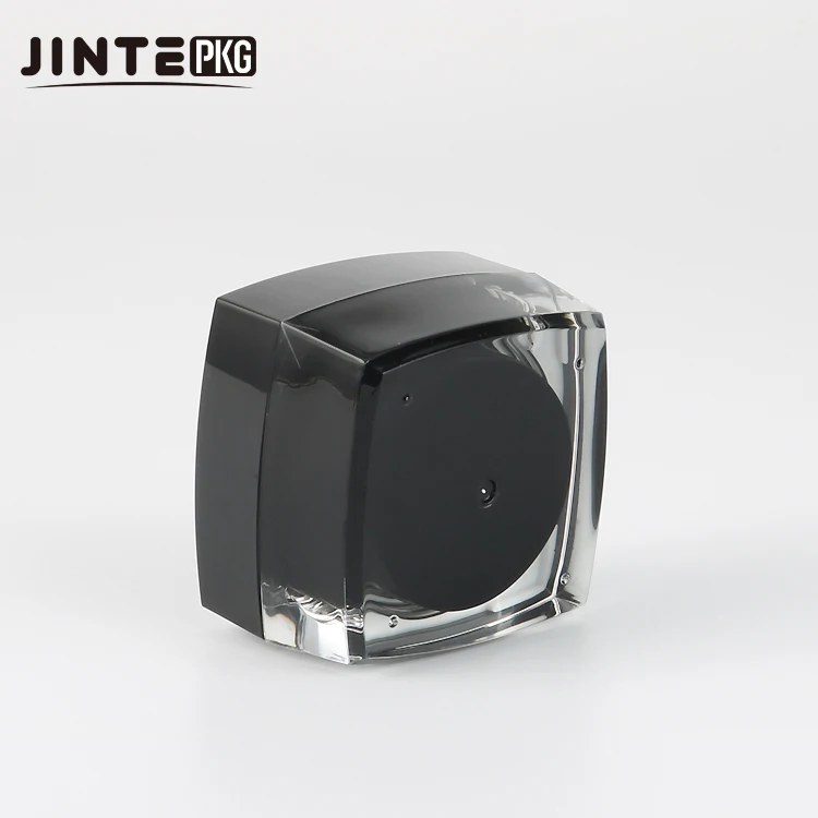 Wholesale 5g 10g 15g 30g 50g  Empty Black Square Acrylic Plastic 1oz 2oz Cosmetic Cream Skin Jar for Uv gel nail