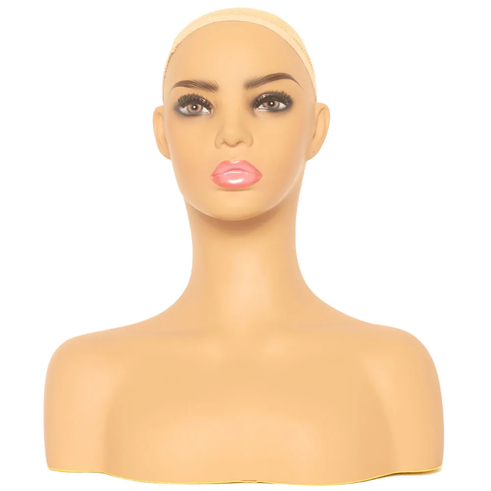 DD-3881 Female Full Bust Mannequin With Shoulders For Wigs Jewels Display Europe Face Elegant Neck Fashion Make up