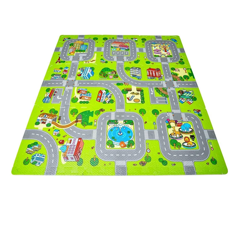 ITERLOCKING EVA PLAYMATS CITY ROAD EDUCATIONAL FOAM PLAY MATS