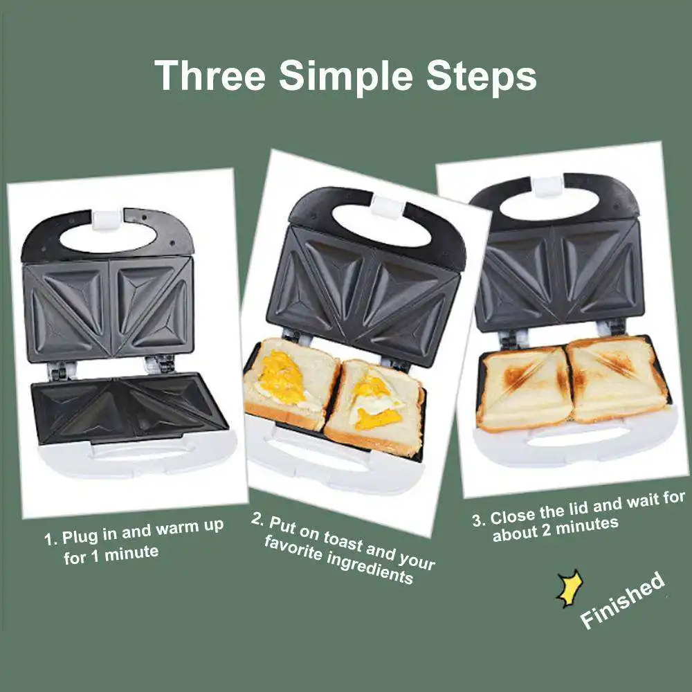 New Trending Hot Sell Popular Special Design Portable Mini Non-Stick Bakeware 4 Slice Grill Sandwich Maker Toaster