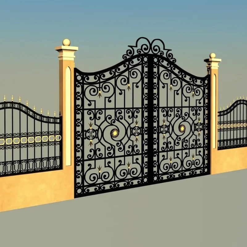 Modern Design Wrought Iron Gate Iron Main Gate Driveway Gate Wrought Iron Door Metal Garden Gates