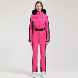 2021 Classical Fashionable Style Waterproof Windbreaker Cool Ski Outfits Insulated Womens Retro Ski Onesie Snow Suit On Sale