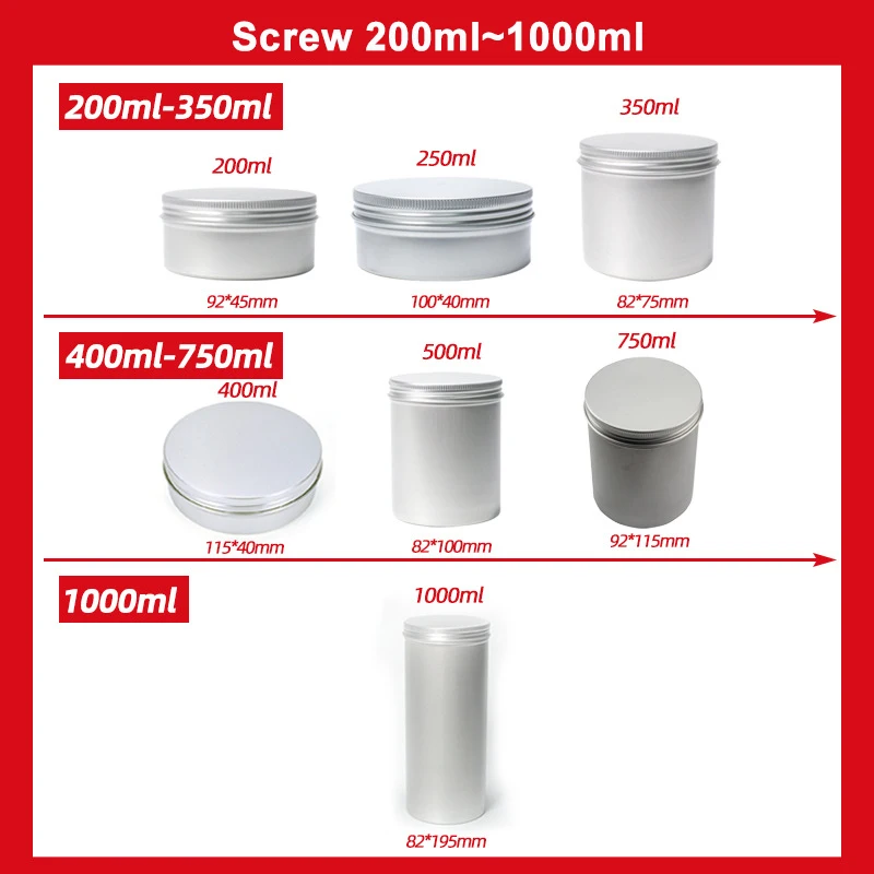 5~1000ml screw window lid tennis ball round cola 330ml spice food wooden empty metal tea aluminum tin cans