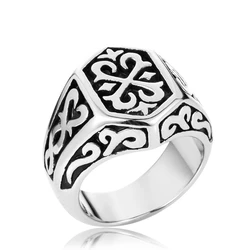 Punk Style Men Norse Viking Jewelry Celtic Knot Ring Retro Antique Silver Runes Circle Nordic Viking Ring