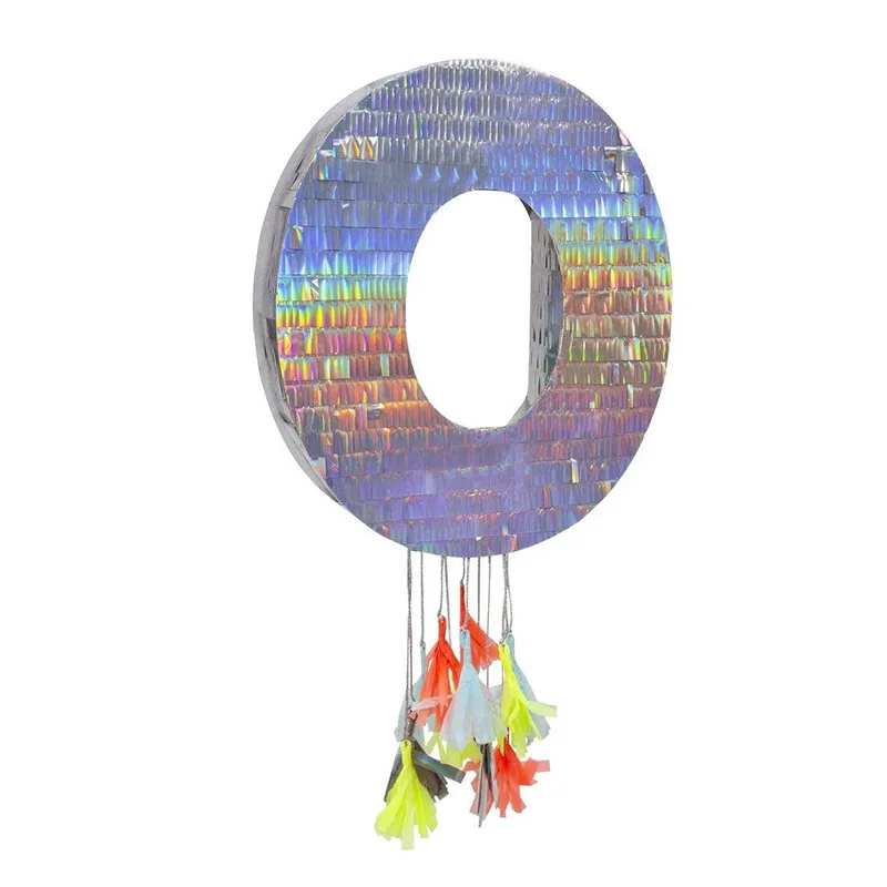 New Design Shiny Laser Pinatas For Kids Birthday Game Props Birthday Pinata Numbers 0~9
