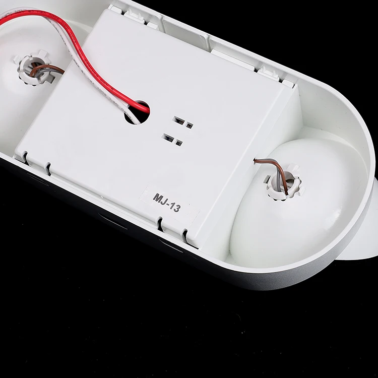 White Led 2.4w High Brightness Exit Wall Mounted Led Emergency Light Rechargeable Twin Spot Head