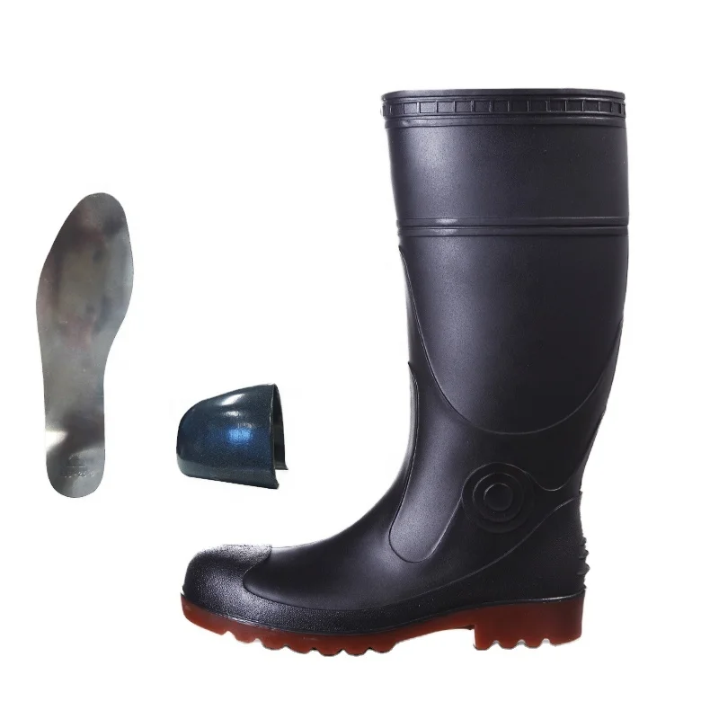 CE S5 China New Rubber PVC Gum Safety boots Rain Boot with steel toe