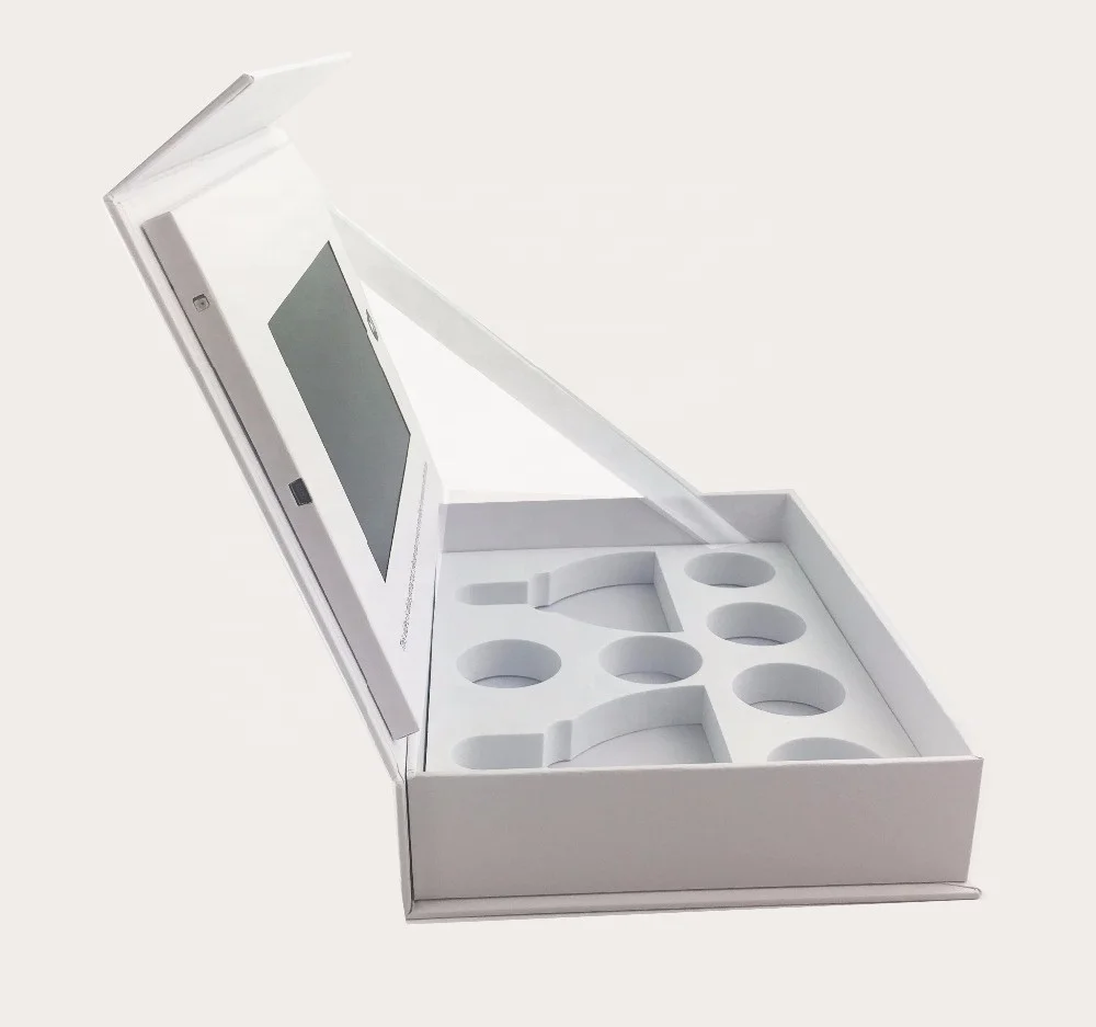 wholesale customized 7 inch LCD Screen video pack box , lcd video gift packing Box ,Video brochure box with led screen