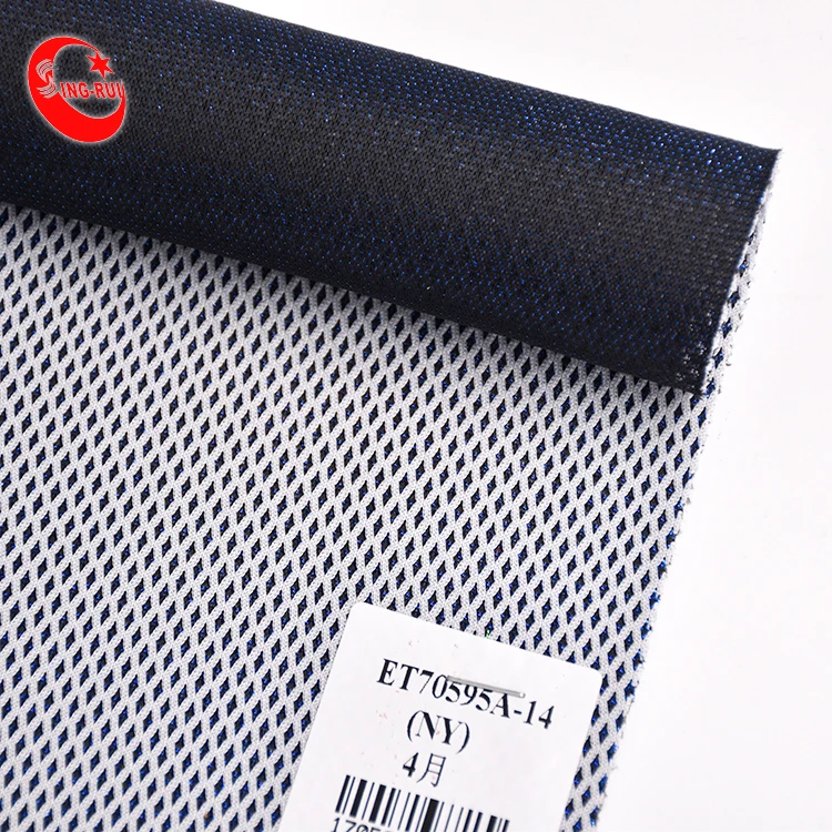 3D Spacer Power Lining Air Beaded Crystal Print Polyester Sandwich Stretch Mesh Fabric  For Sport Shoes
