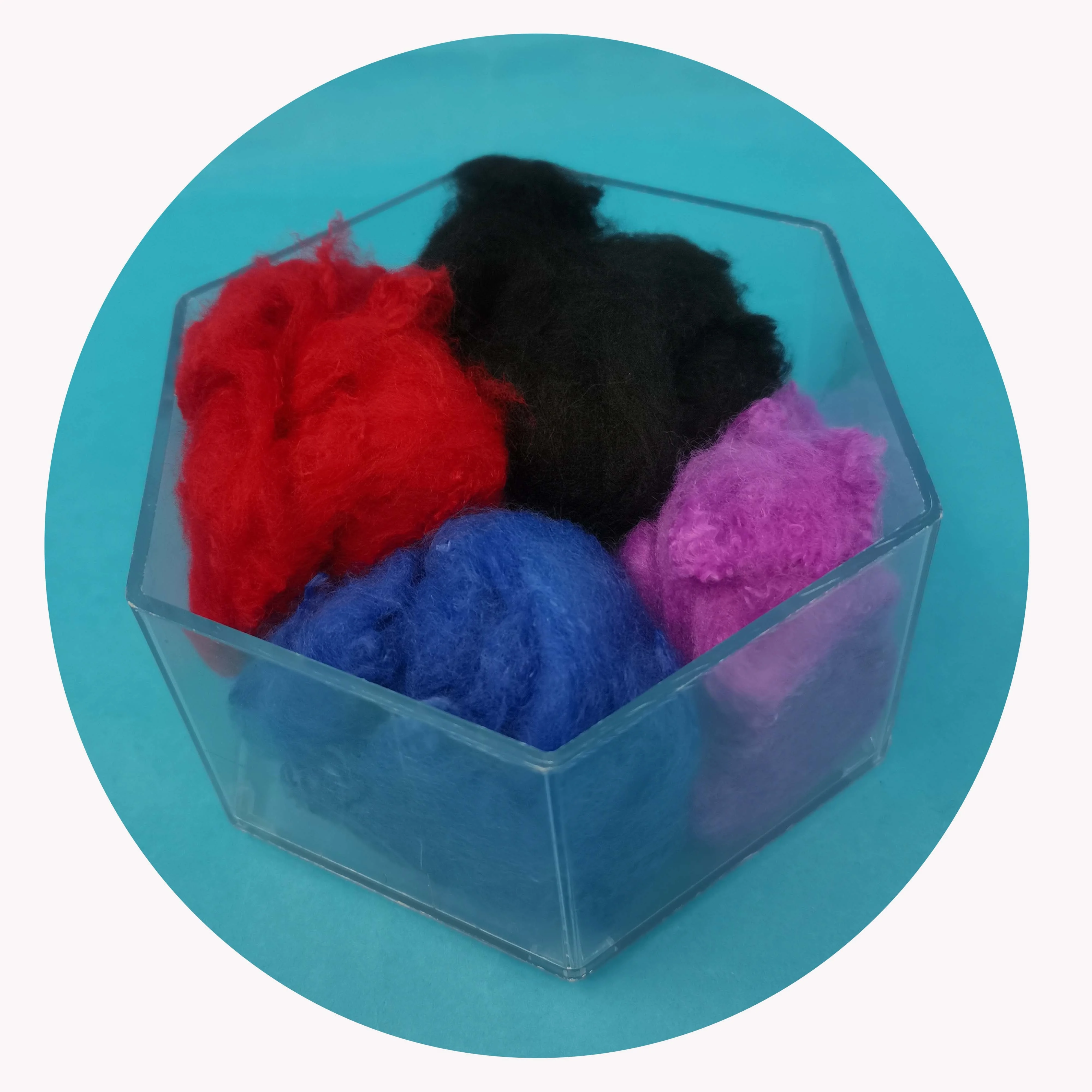 Переработанное цветное Полиэфирное штапельное волокно от китайского