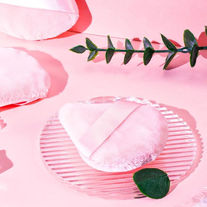 Top seller triangle beauty makeup foundation puff soft velvet cotton setting powder puff Custom logo