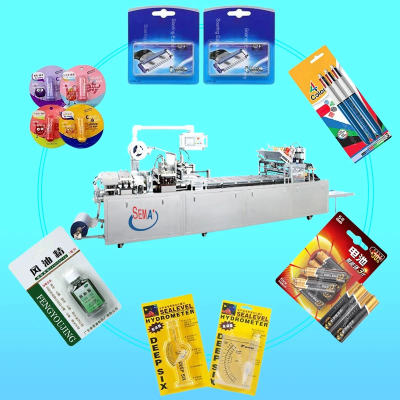 Automatic Turntable Blister Packing Machine PVC Blister Sealing Machine For fold over paper card for thermometer