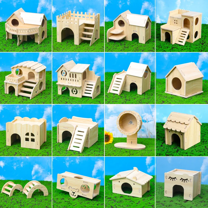 2024 New Wooden Hamster Nest Cute Cool Comfortable Cooling Hamster Cage Factory Wholesale