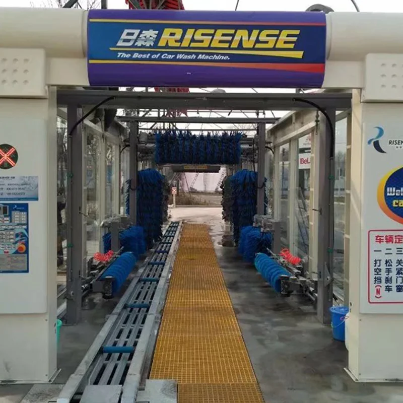 Risense best commercial tunnel automatic belt conveyor car wash with air dryer and water tank for sale