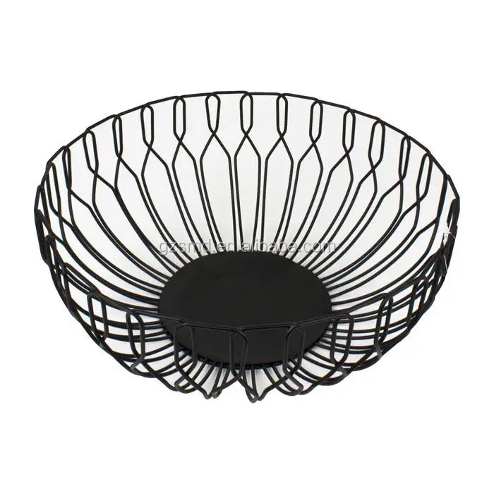 Factory Price Black Round Metal Wire Basket