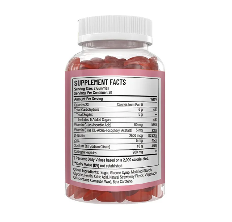 OEM/ODM Collagen Supplements Skin Whitening Collagen Vitamin C Gummy Beauty Hair Skin Collagen Gummies
