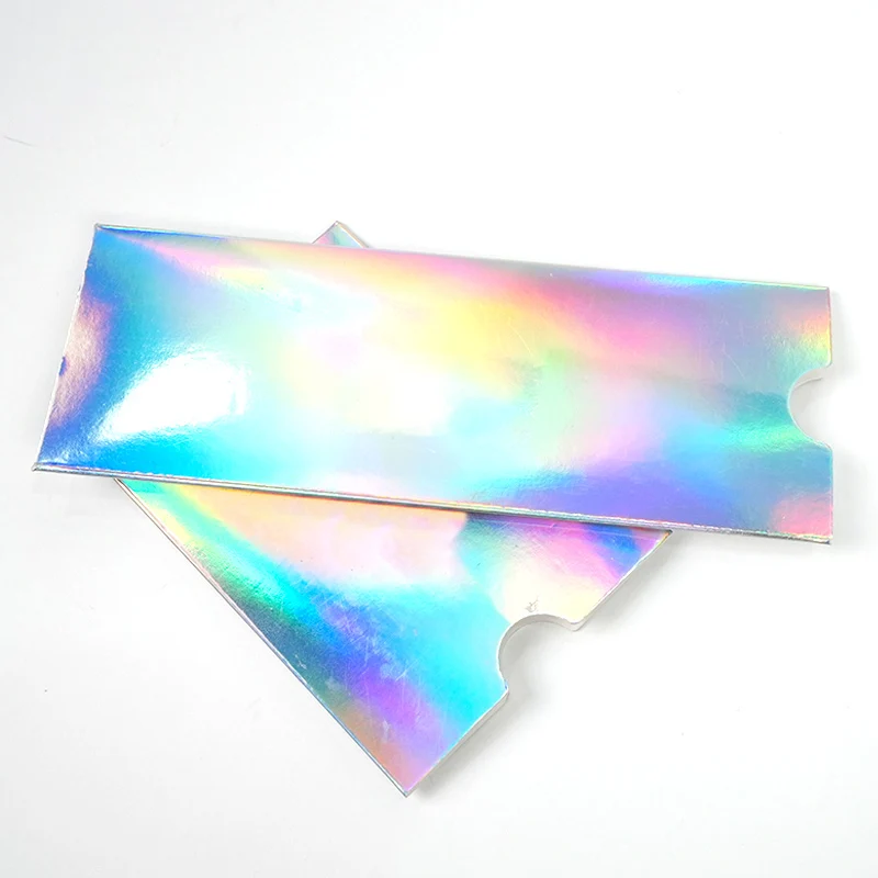 custom luxury hardboard envelope card bag folding box holographic coloful pillow box packaging
