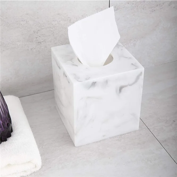 Bathroom Accessory Polyresin Tissue Holder Box Cover Bathroom Organizer With customized LOGO