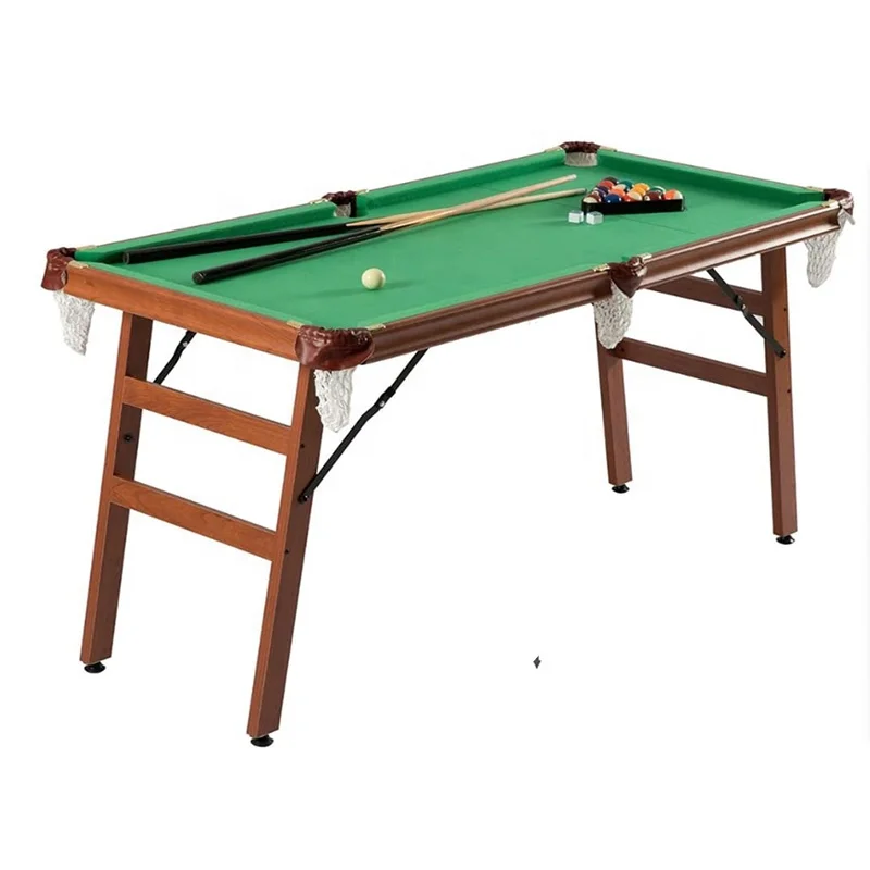 140cm Length Mini Foldable Legs Folding Billiard Table Classic Style Portable Folding Pool Table for Indoor Game Sports