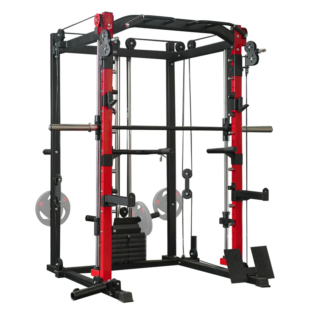 Home&Gym Multifunctional Power Rack Adjustable Squat Gym Equipment Body Building Fitness Smith Machine For Fit Racks