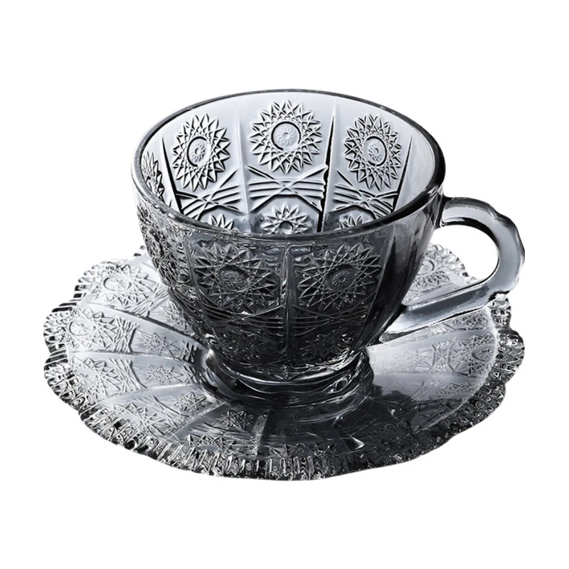 Middle east arabic cafe glass cup handle lead free crystal glass tea cup set tea coffee glass tea cup