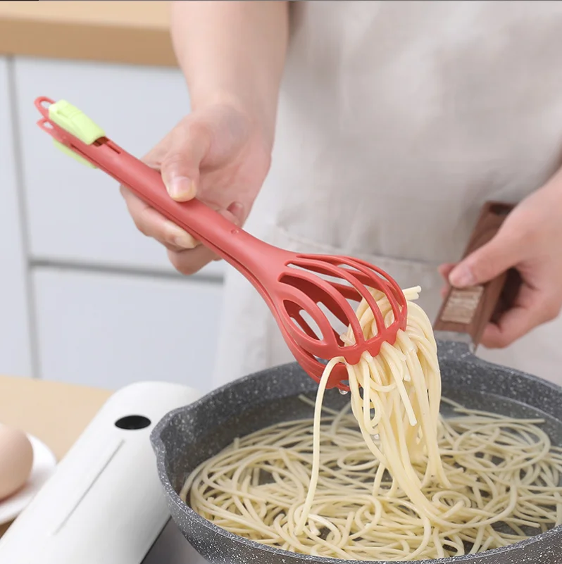 Multi-function Kitchen Tongs Egg Whisk Food Tongs Salad Mixer