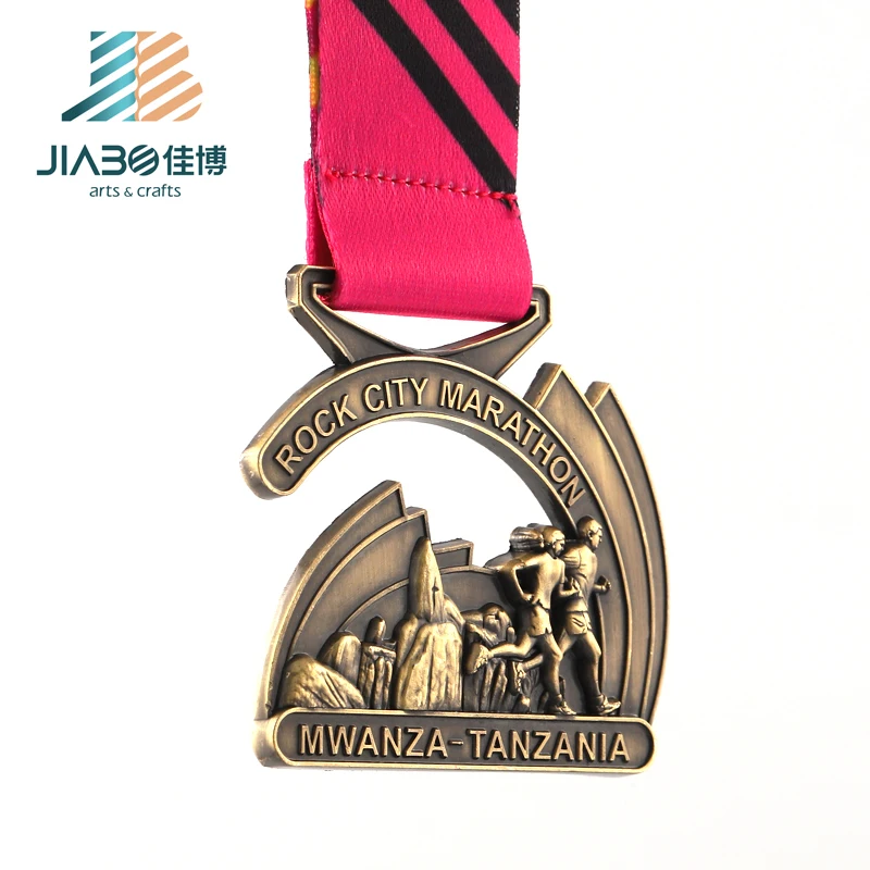 Jiabo, производитель Танзании, металлический недорогой спортивный медальон с 3d логотипом на заказ, спортивный медальон, марафон