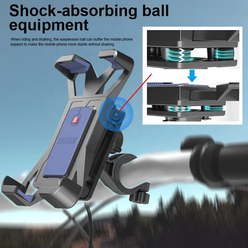 ODIER 2022 support customized adjustable abs silicon multifunctional universal scooter auto-locking phone holder