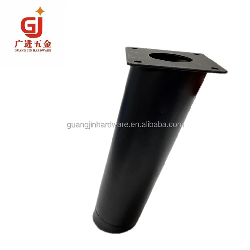 Wood grain color metal adjustable with black base table legs metal round sofa for metal furniture leg for sale