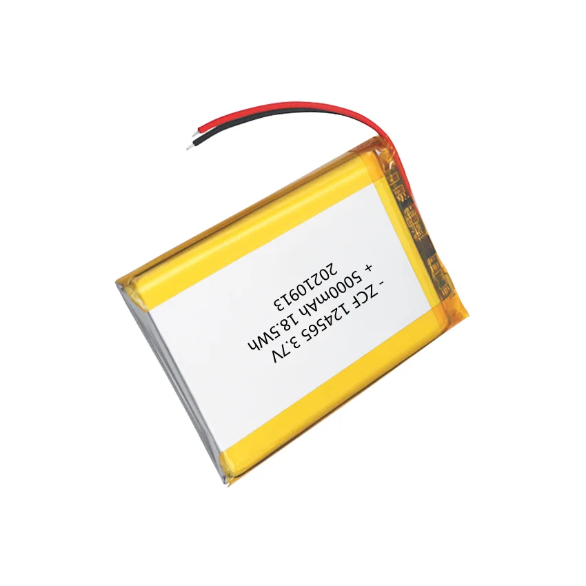 ZCF 124565 5000mAh 3.7V Rechargeable Polymer Lithium Ion Battery for Wireless Keyboard Tablet PC Wearable Tracker