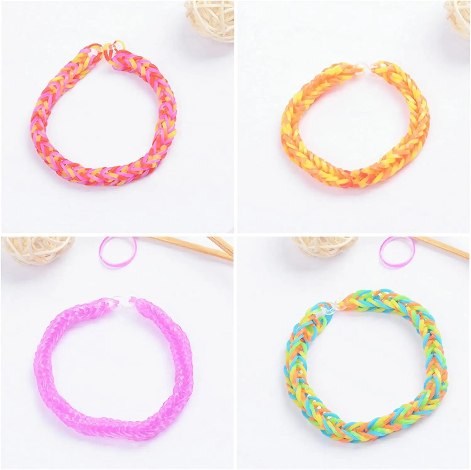1500pcs Rubber Band Bracelet Kit Rubber Loom Bands Bracelets Making Refill Loom Kit For Kids Weaving DIY Crafting Gift