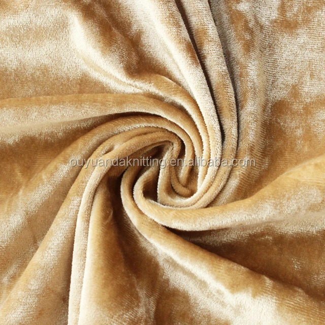 Warp Knitting Polyester Lycra Spandex Black Color Crushed Ice Velvet Fabric