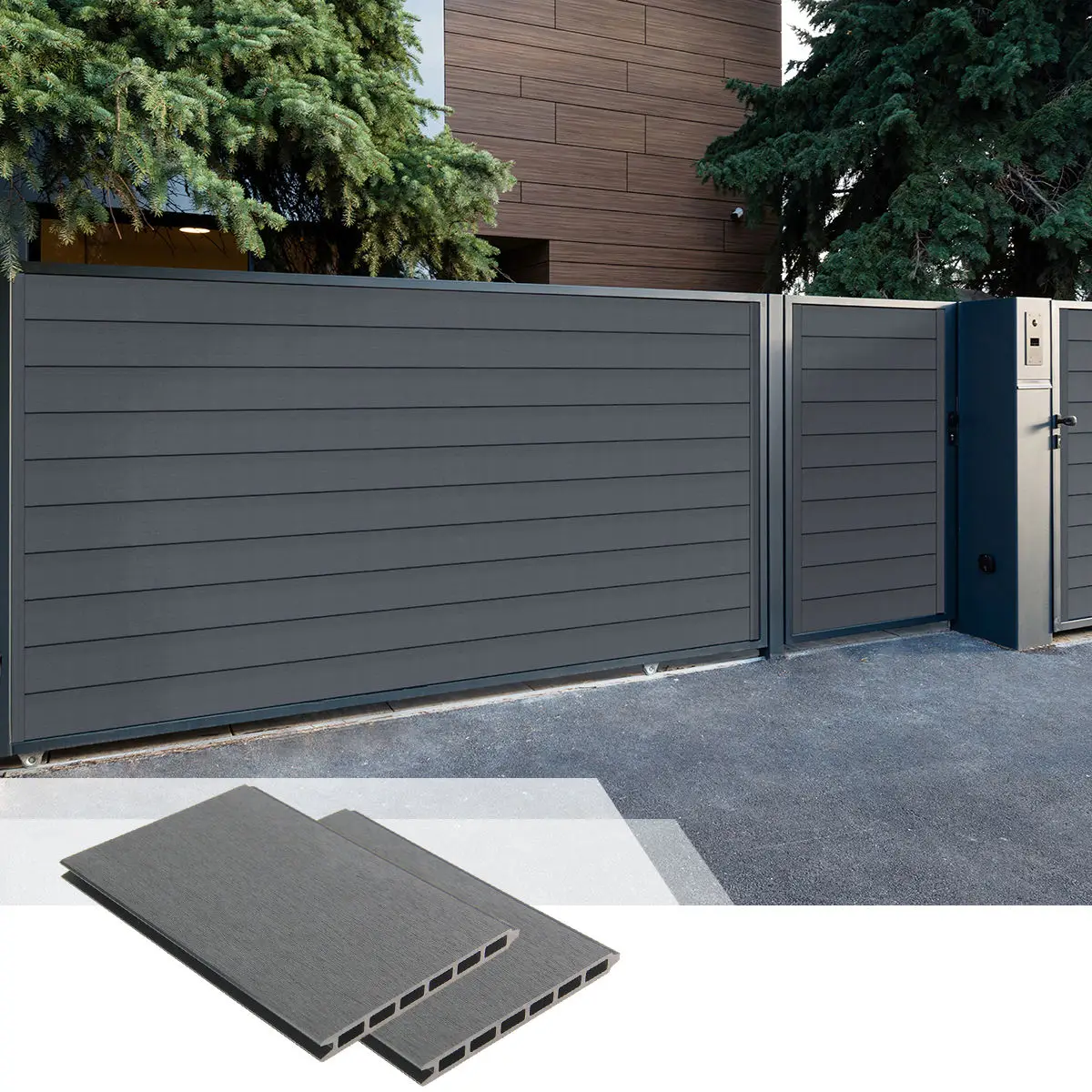 Fences For Houses,Achieve Privacy and Security with Long-Lasting, Customizable Wood Look WPC Fence Sections