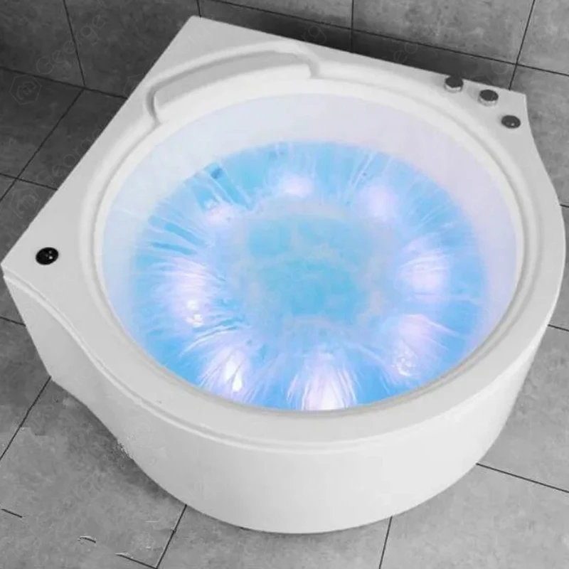 Corner round whirlpool massage bath American style waterfall jets modern small whirlpool bath tub