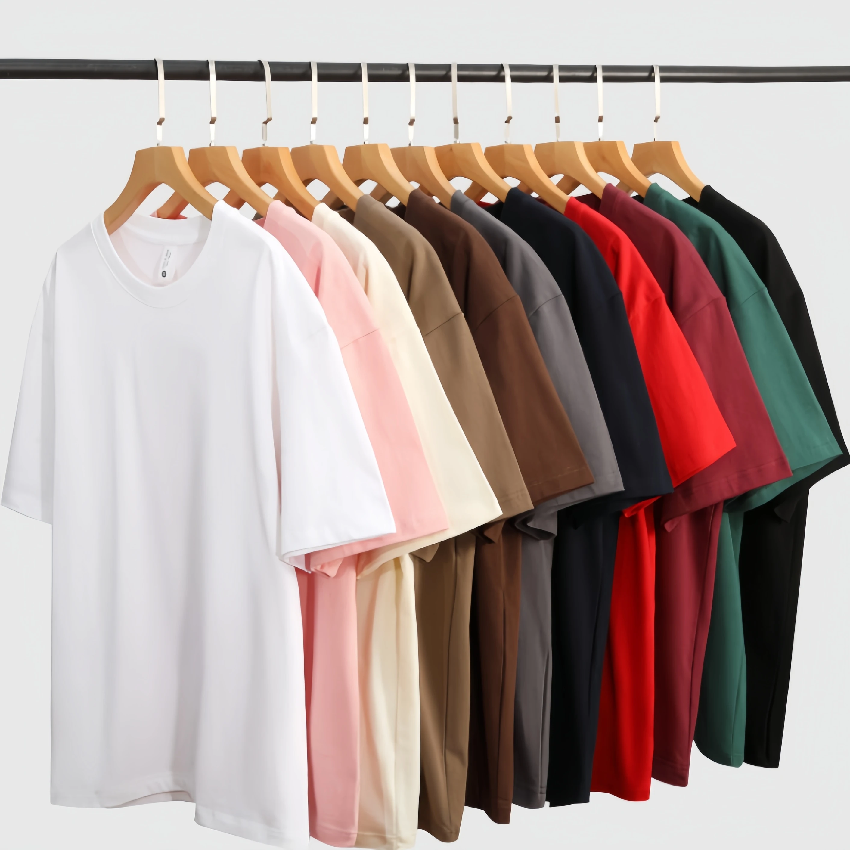 Wholesale Custom made best quality boxy screen print crew neck 300 gsm men women t shirt 100% cotton front and back print