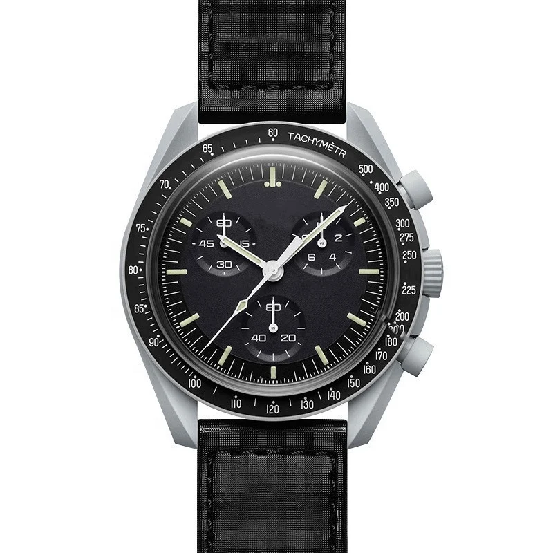 Top Brand Waterproof 17 Colors Omegwatch Three Seconds disc Wristwatch Planet Moons Mercury Quartz Watches for Men Women