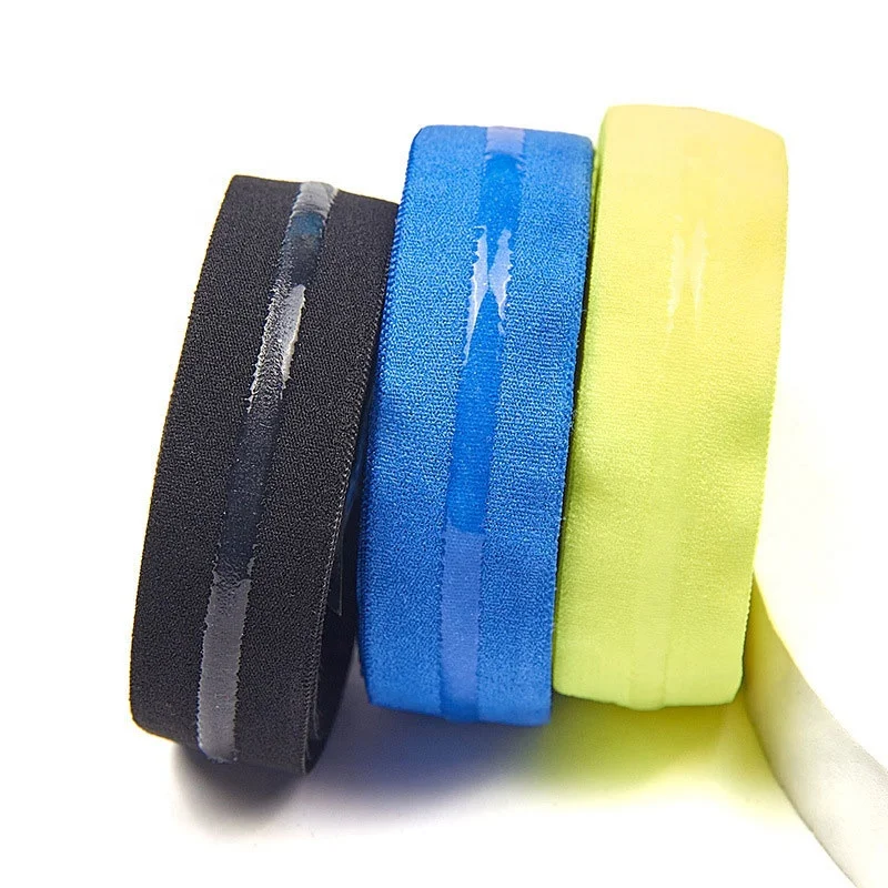 Custom Logo Anti Slip Silicone Gripper Elastic Band Elastic Tape For Clothing Underwear And Bra