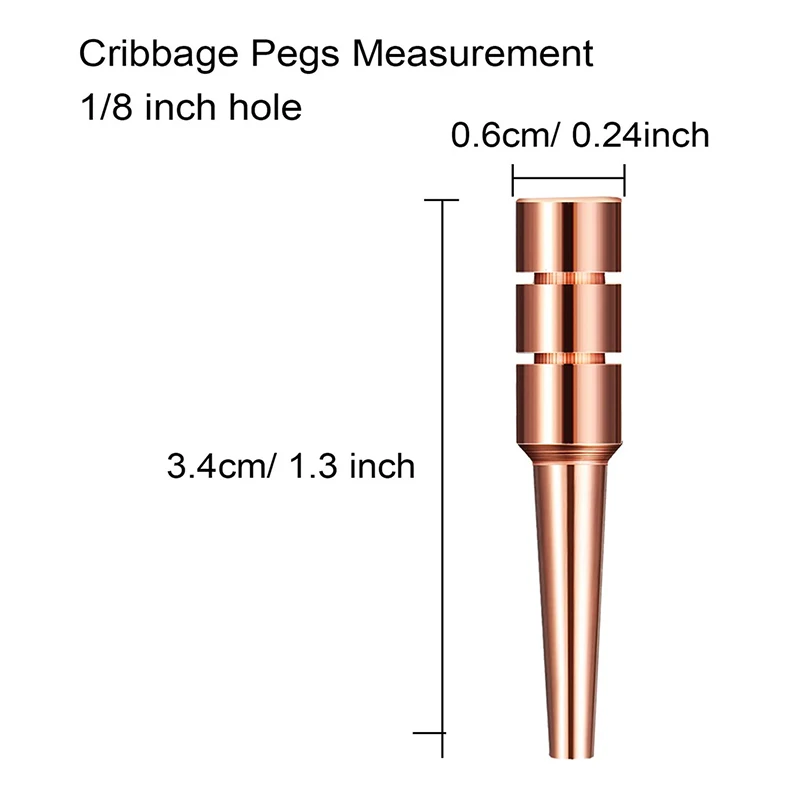 Cribbage Pegs 4 Colors Metal for Traditional Board Game 34mm Fit 1/8' Standard
