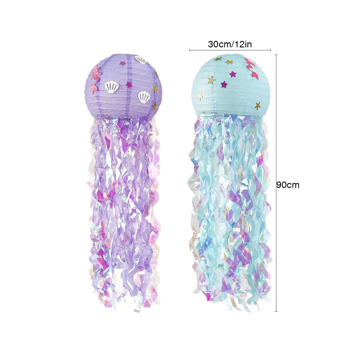 Party Favors Theme Decoration Birthday Arrangement Package Pull Flag Tassel Lantern Cake Insert Purple Fantasy Party Favors