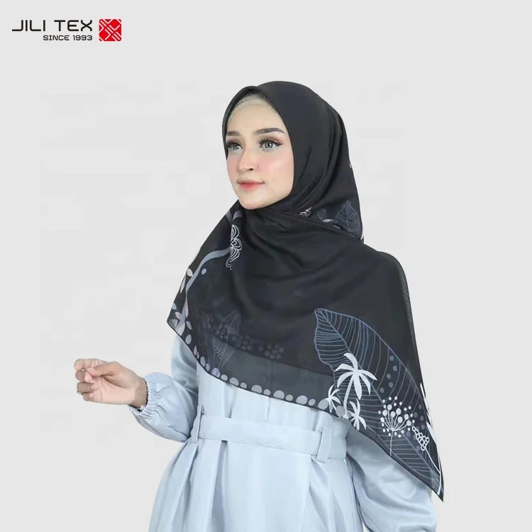 tudung borong china factory custom bawal Printed Cotton voile Muslim Hijabs easy to shape Scarves printing hijab